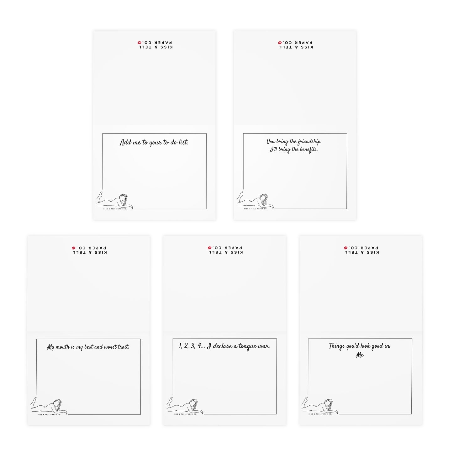 Flirty Note Cards (Multi-Design, 5-Pack)
